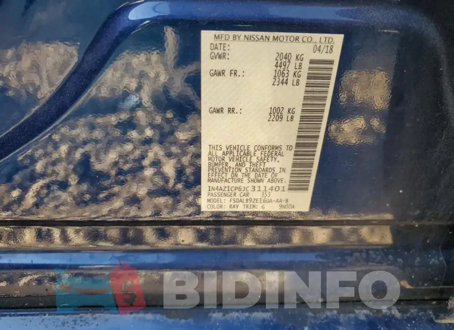 1N4AZ1CP6JC311401 Photo# 12