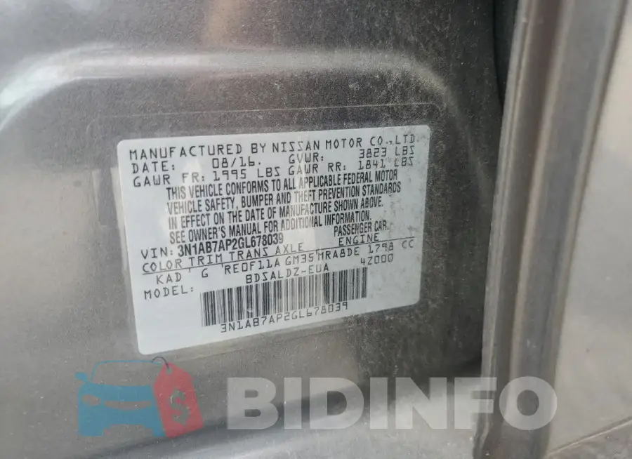 3N1AB7AP2GL678039 Photo# 12