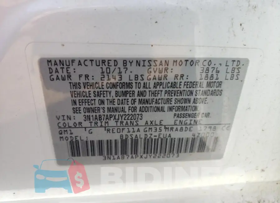 3N1AB7APXJY222073 Photo# 12