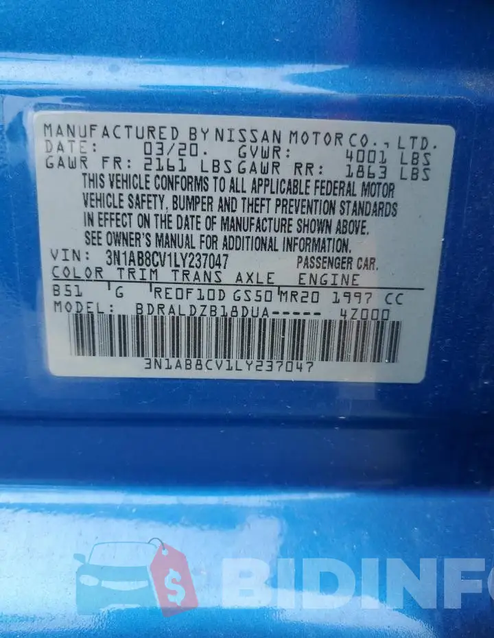 3N1AB8CV1LY237047 Photo# 12