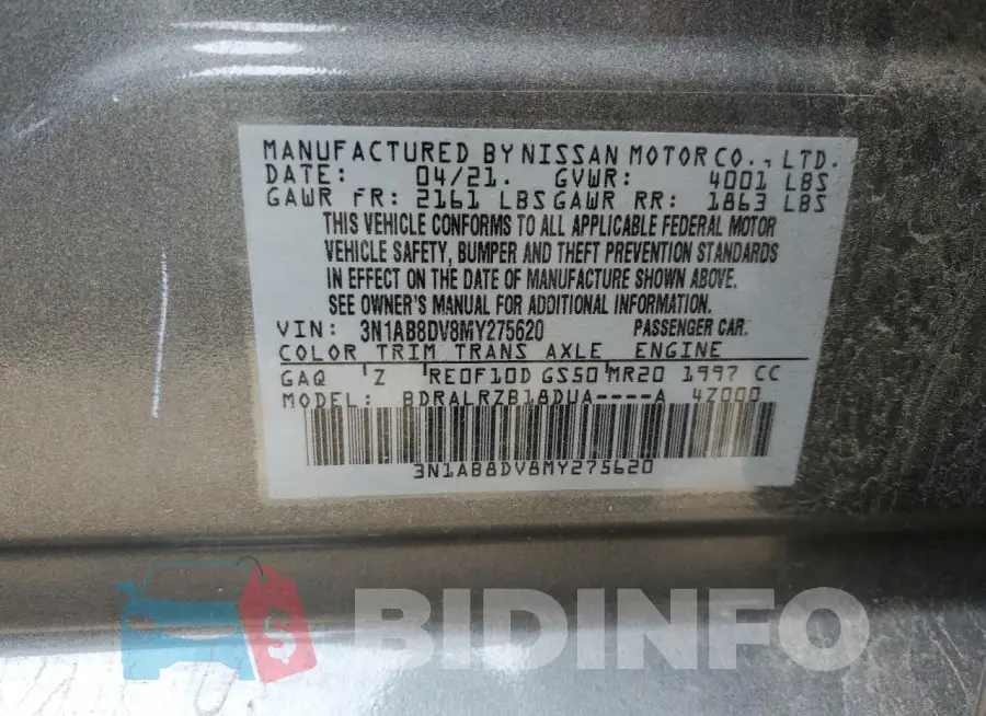 3N1AB8DV8MY275620 Photo# 12
