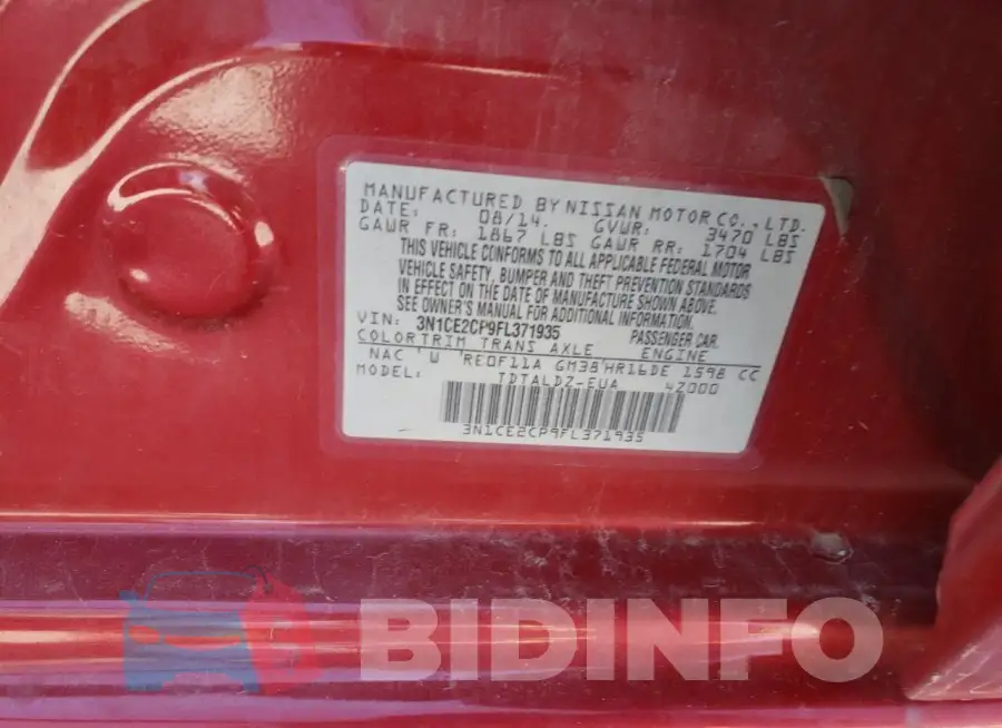 3N1CE2CP9FL371935 Photo# 12