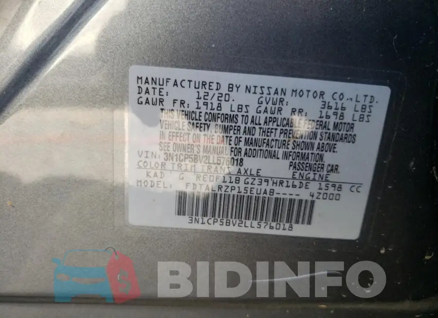 3N1CP5BV2LL576018 Photo# 13