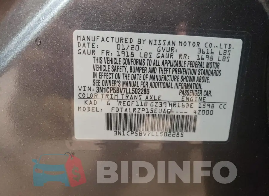 3N1CP5BV7LL502285 Photo# 13