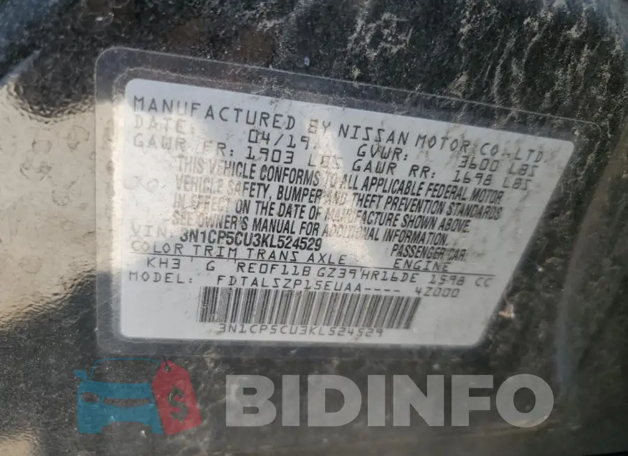 3N1CP5CU3KL524529 Photo# 13