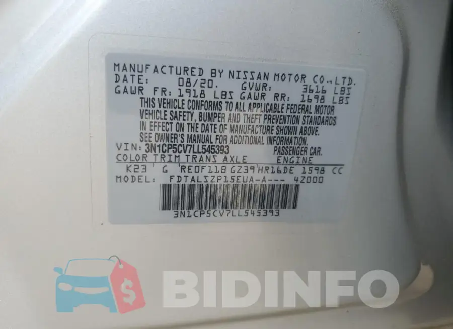 3N1CP5CV7LL545393 Photo# 13