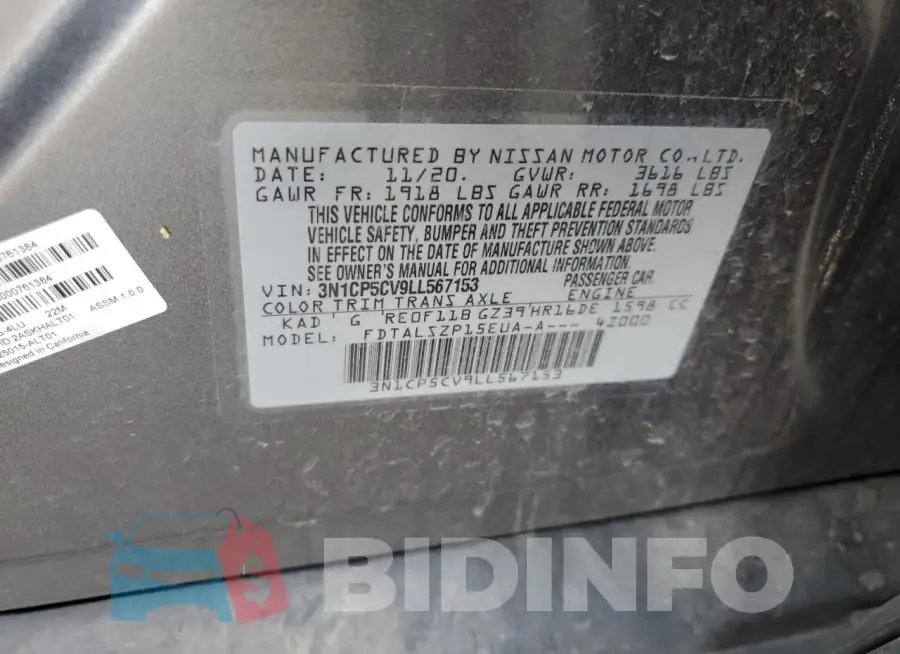 3N1CP5CV9LL567153 Photo# 13