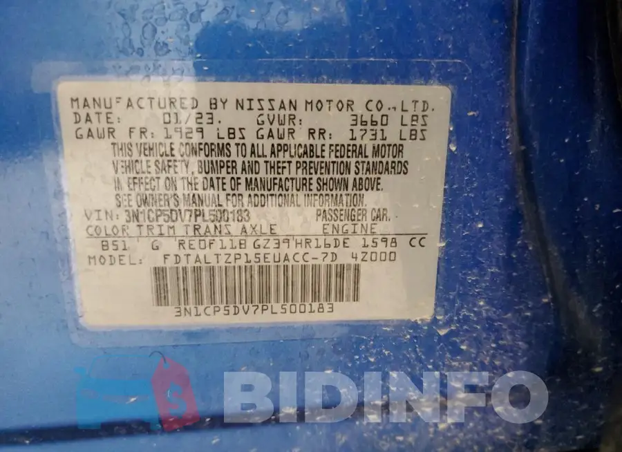 3N1CP5DV7PL500183 Photo# 12