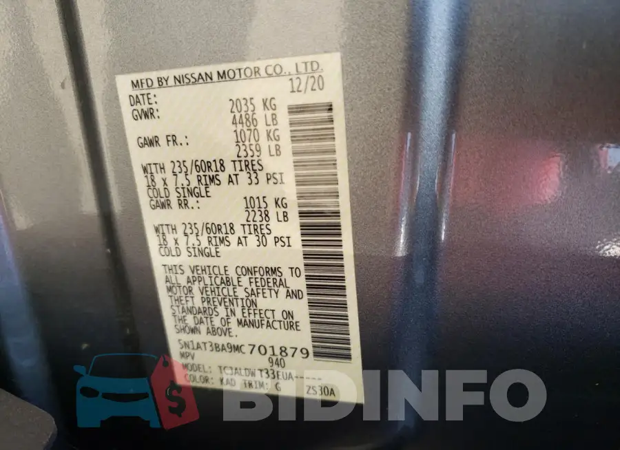 5N1AT3BA9MC701879 Photo# 14