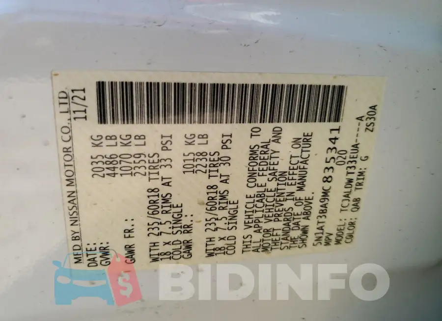 5N1AT3BA9MC835341 Photo# 12