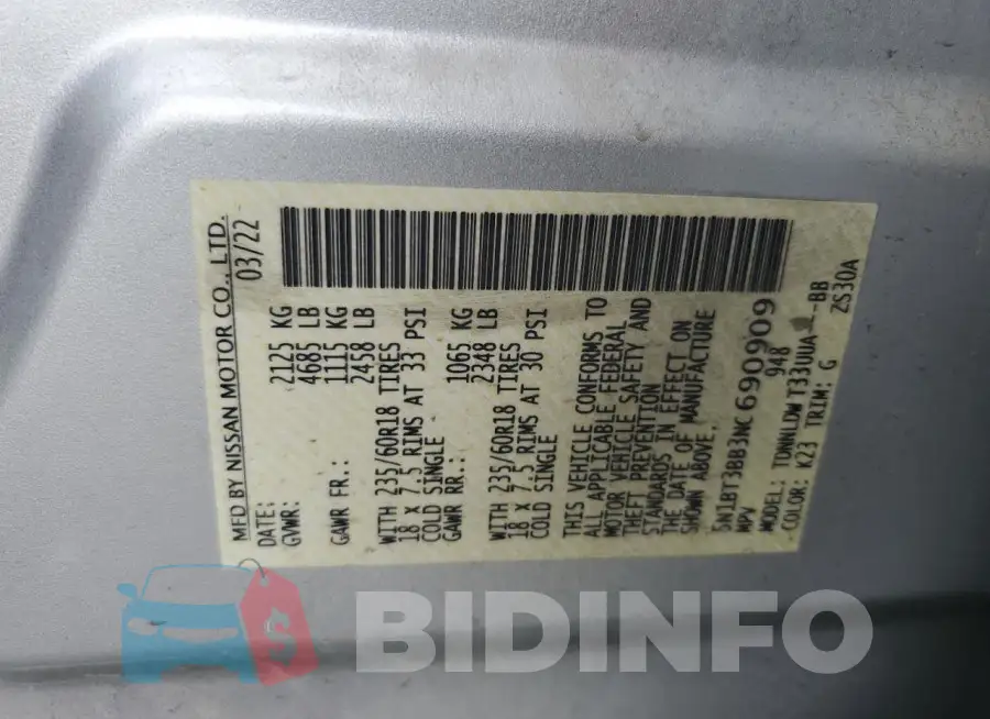 5N1BT3BB3NC690909 Photo# 13