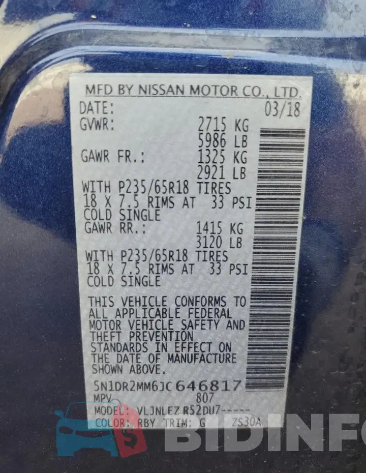 5N1DR2MM6JC646817 Photo# 12