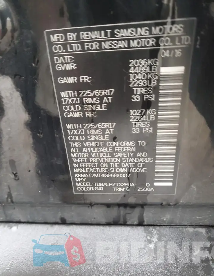 KNMAT2MT4GP688307 Photo# 14