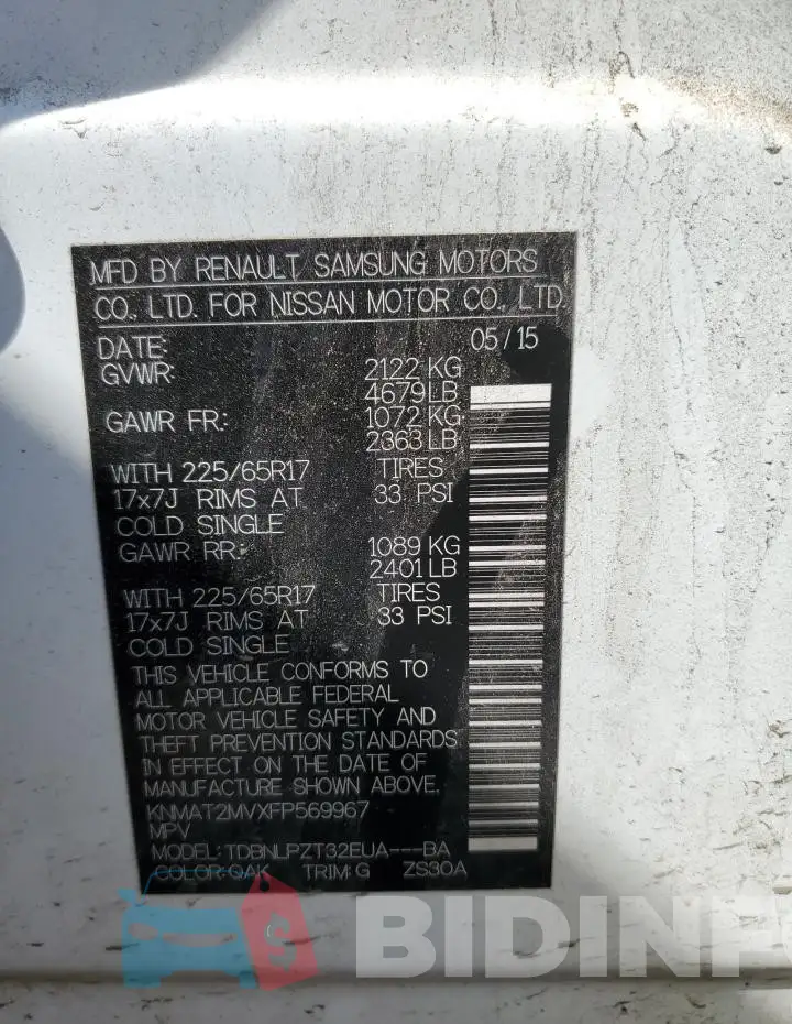 KNMAT2MVXFP569967 Photo# 13