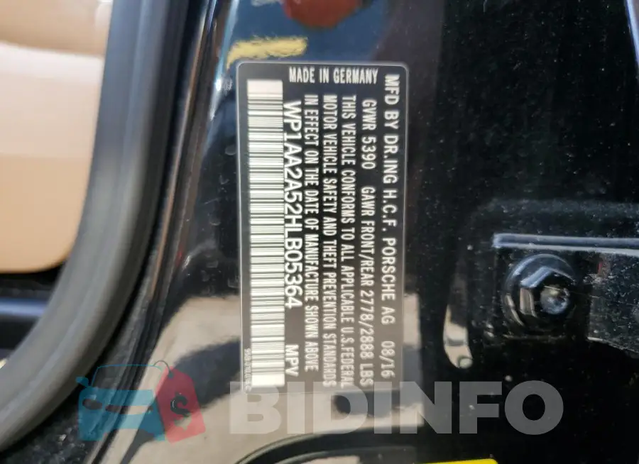 WP1AA2A52HLB05364 Photo# 13