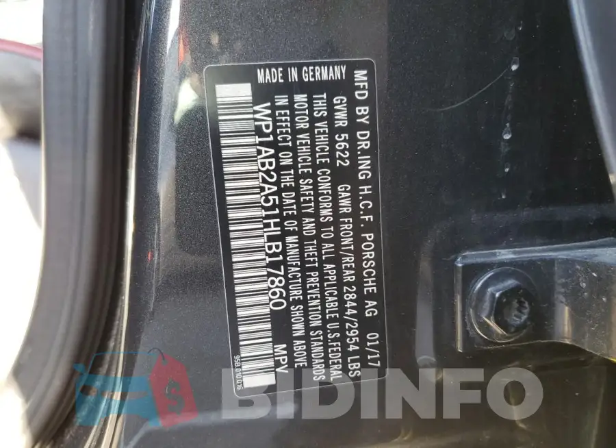 WP1AB2A51HLB17860 Photo# 13