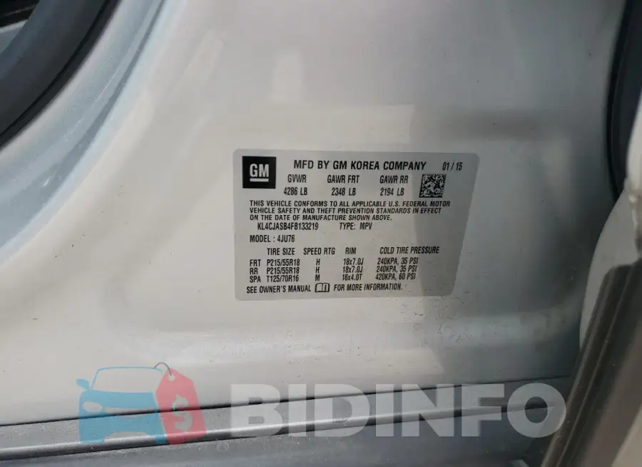 KL4CJASB4FB133219 Photo# 14