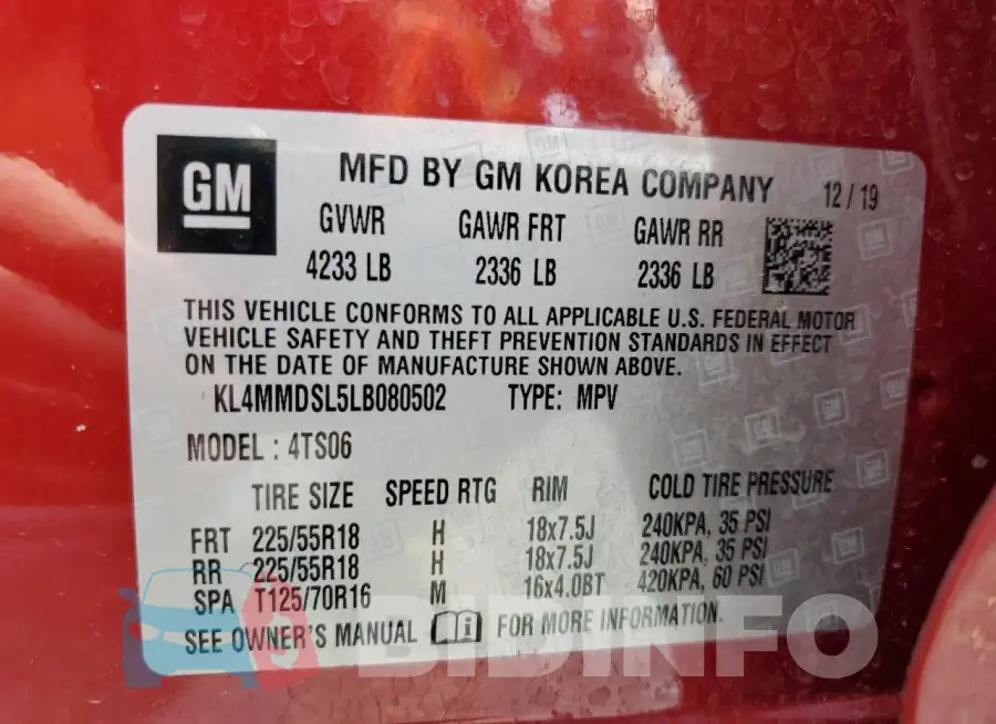 KL4MMDSL5LB080502 Photo# 14