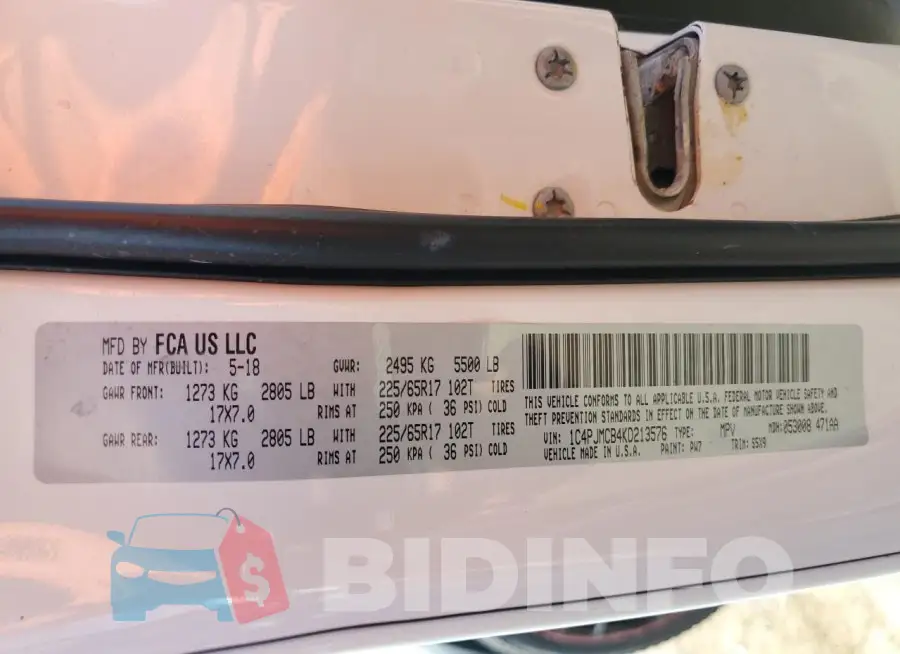 1C4PJMCB4KD213576 Photo# 12