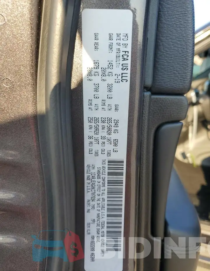 1C4RJEAG0KC707694 Photo# 12
