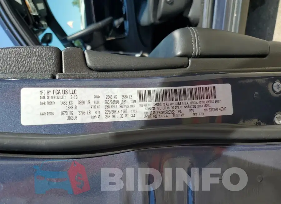 1C4RJFBG8KC729902 Photo# 14