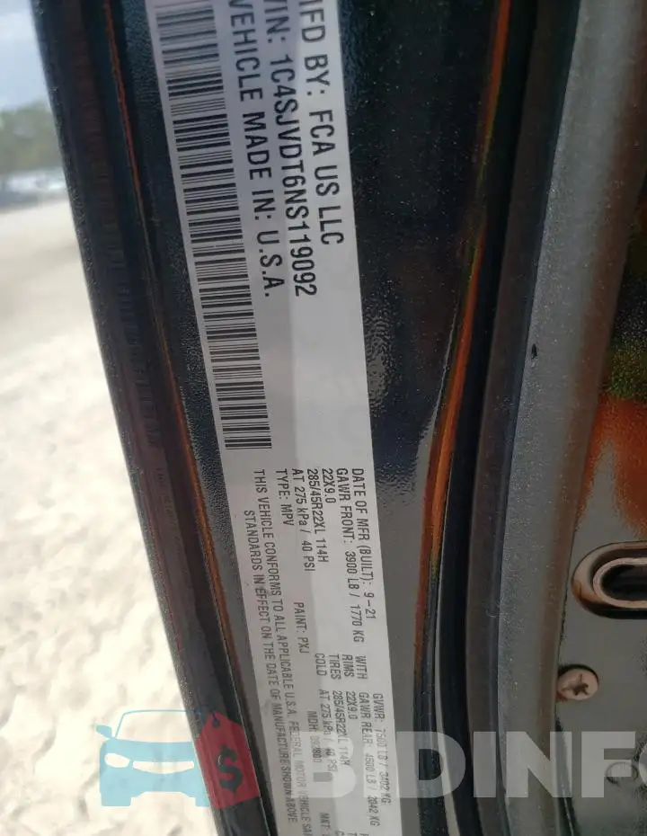 1C4SJVDT6NS119092 Photo# 14