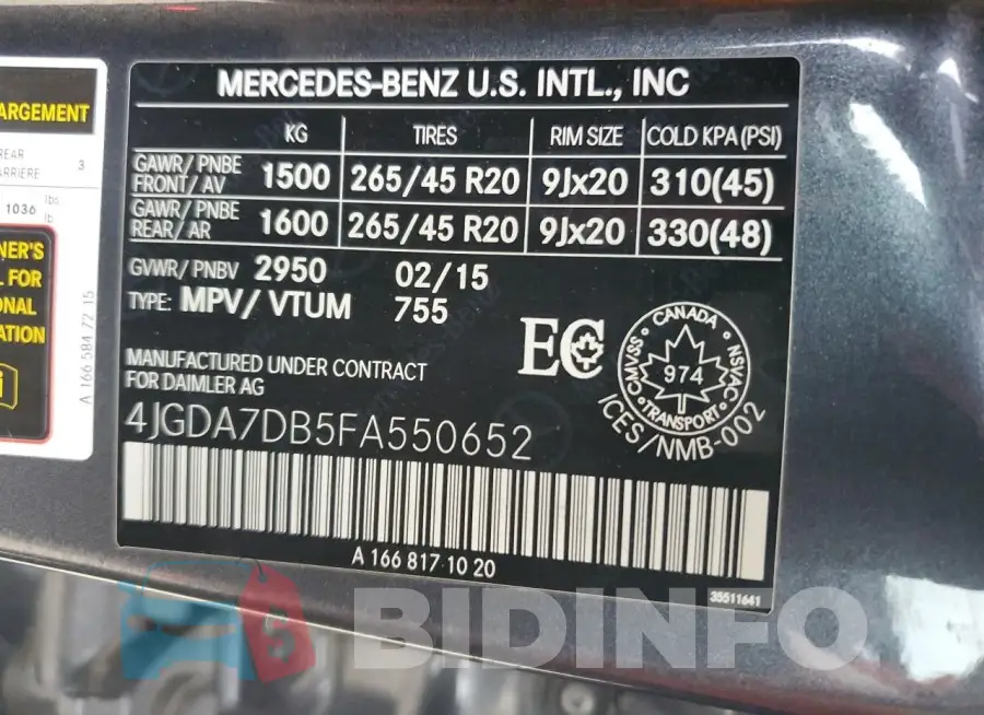 4JGDA7DB5FA550652 Photo# 14