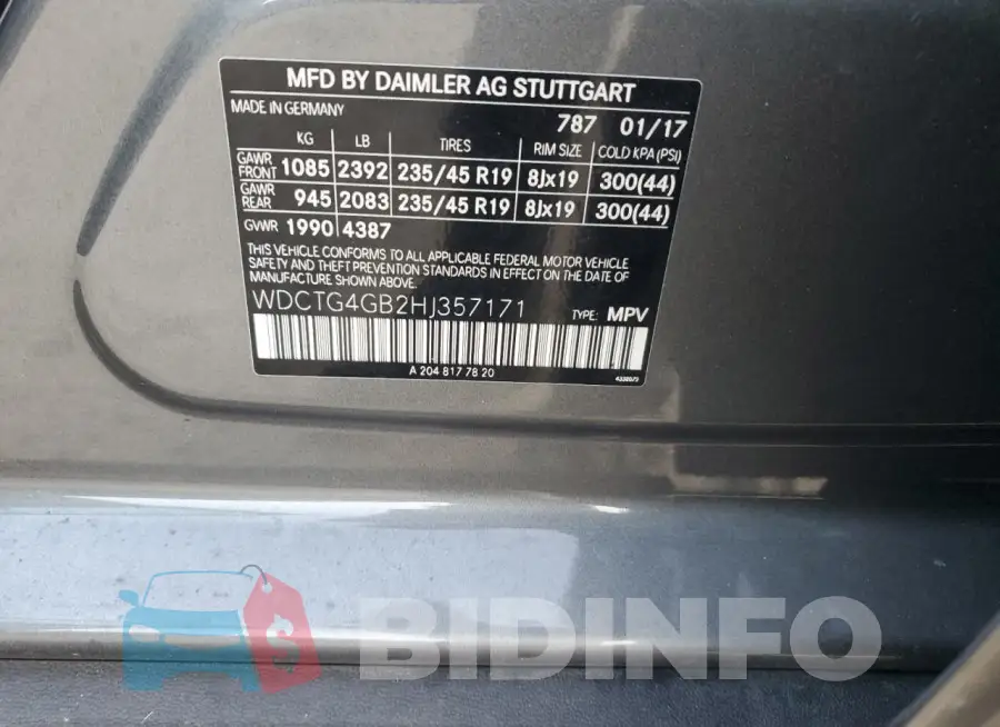 WDCTG4GB2HJ357171 Photo# 12