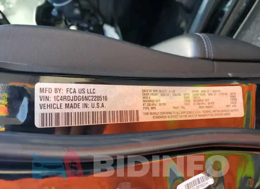 1C4RDJDG6NC220516 Photo# 14