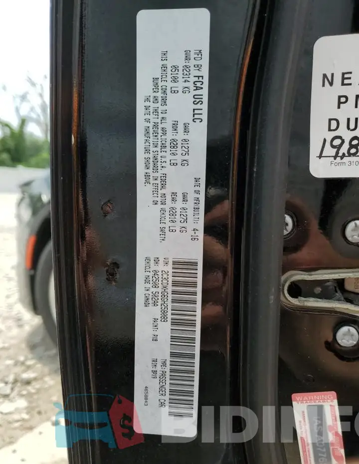2C3CDXHG6GH258089 Photo# 12