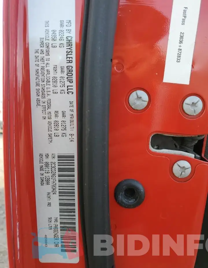 2C3CDZAG1FH703424 Photo# 12