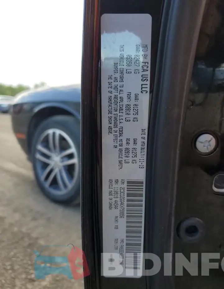 2C3CDZGG4KH759956 Photo# 12