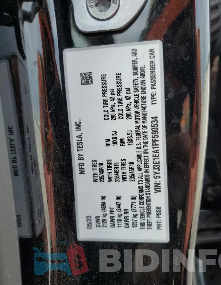 5YJ3E1EA1PF590534 Photo# 13