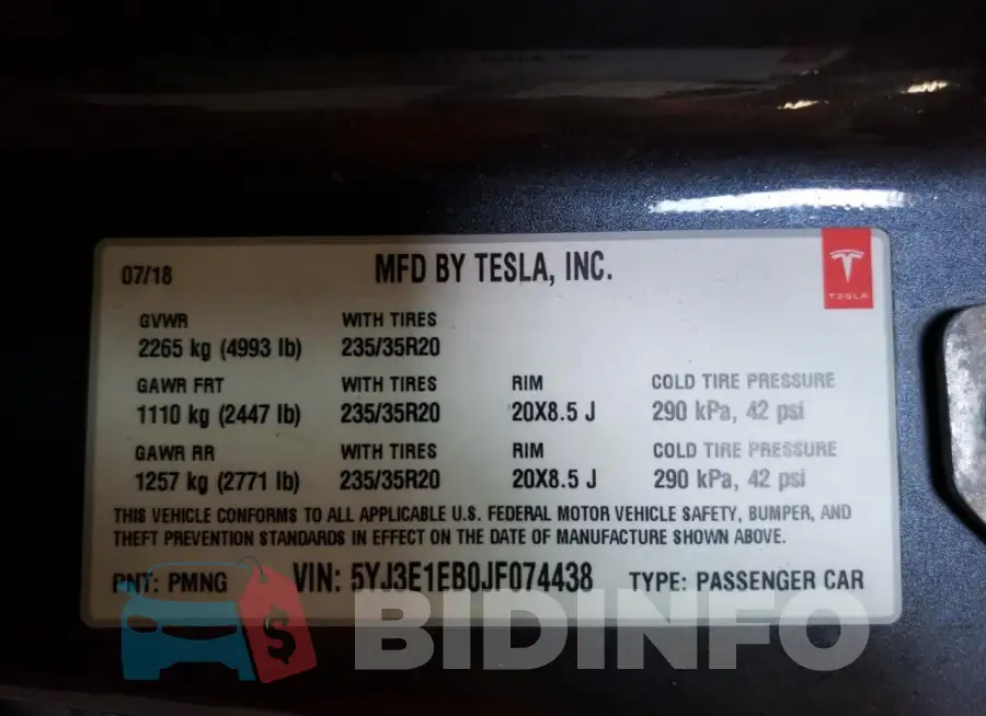 5YJ3E1EB0JF074438 Photo# 13