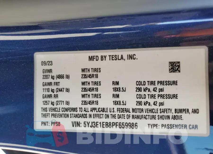 5YJ3E1EB8PF659986 Photo# 13