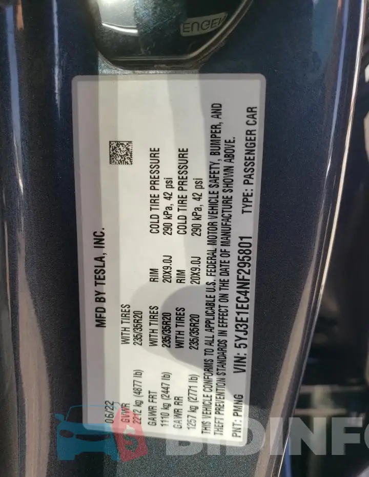 5YJ3E1EC4NF295801 Photo# 12