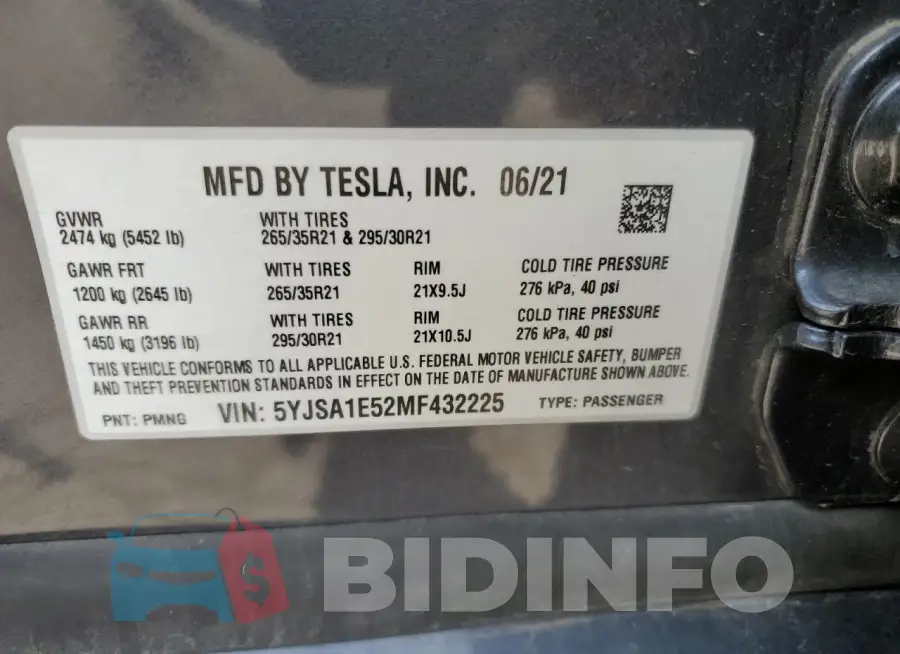 5YJSA1E52MF432225 Photo# 12