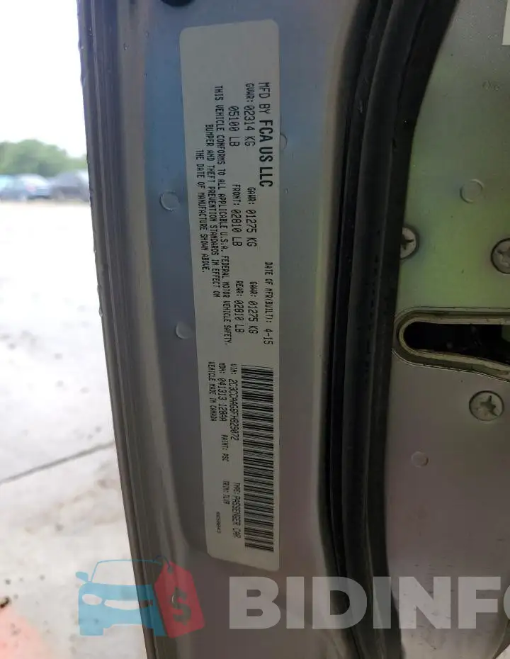 2C3CCAAG6FH829072 Photo# 12