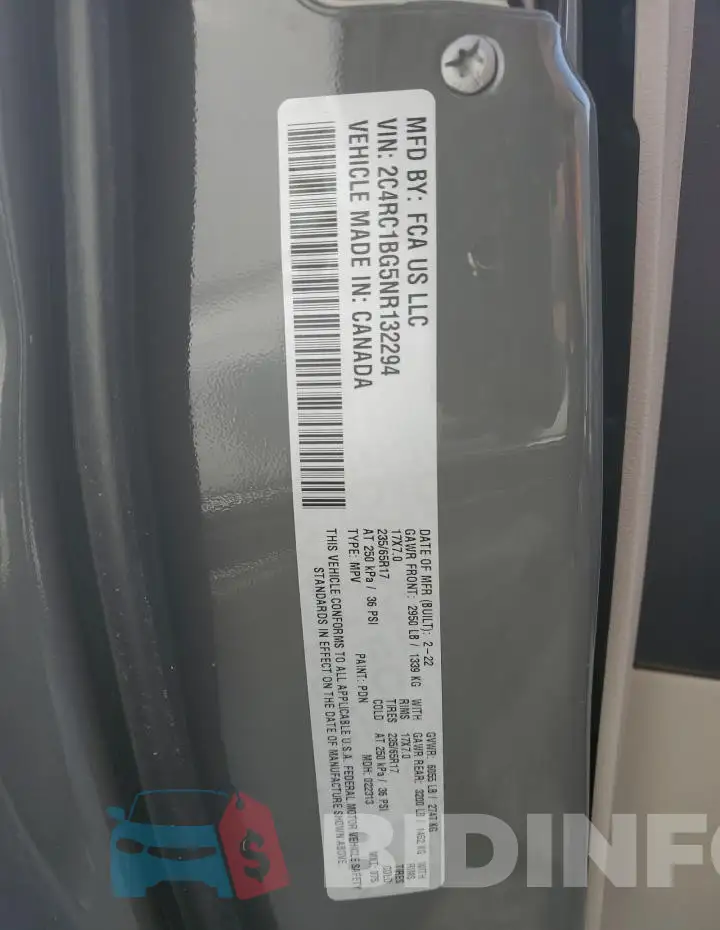 2C4RC1BG5NR132294 Photo# 12