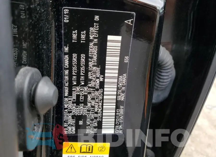 2T2BZMCA4KC185765 Photo# 13