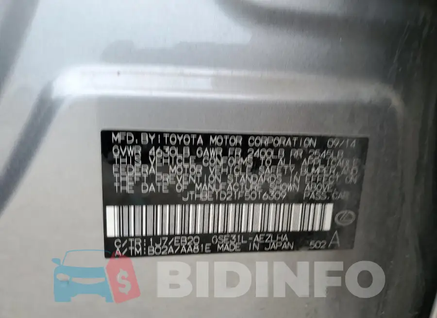 JTHBE1D21F5016309 Photo# 12