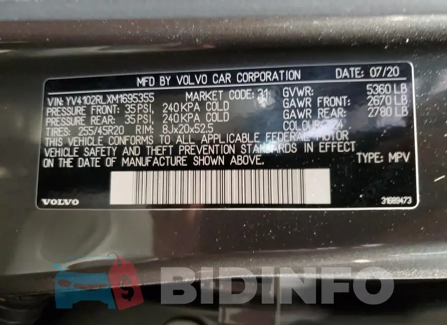 YV4102RLXM1695355 Photo# 13