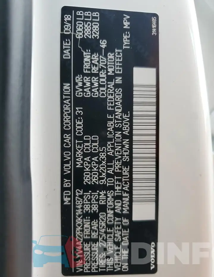 YV4A22PKXK1448712 Photo# 14