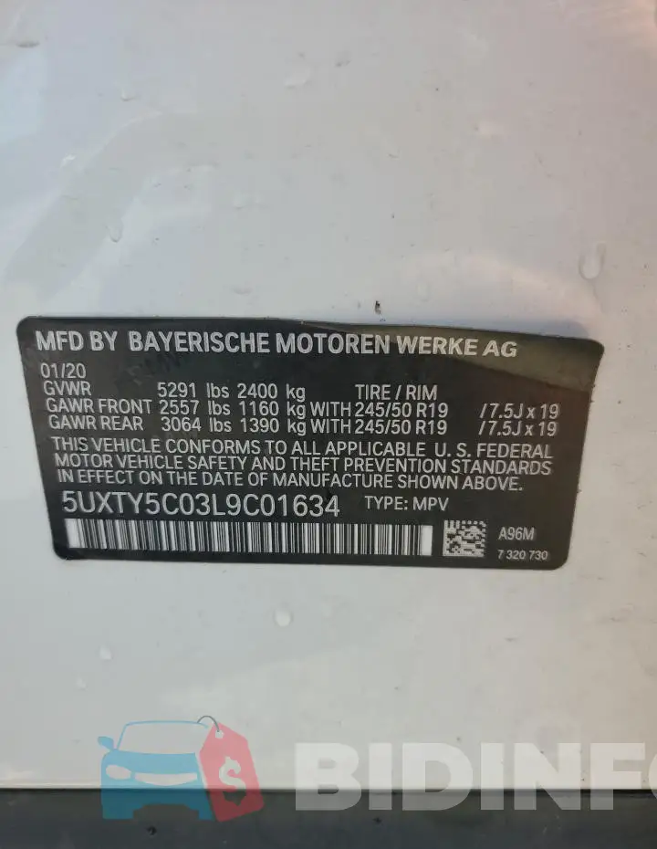 5UXTY5C03L9C01634 Photo# 14