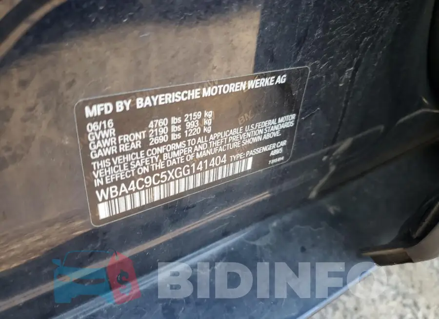 WBA4C9C5XGG141404 Photo# 12