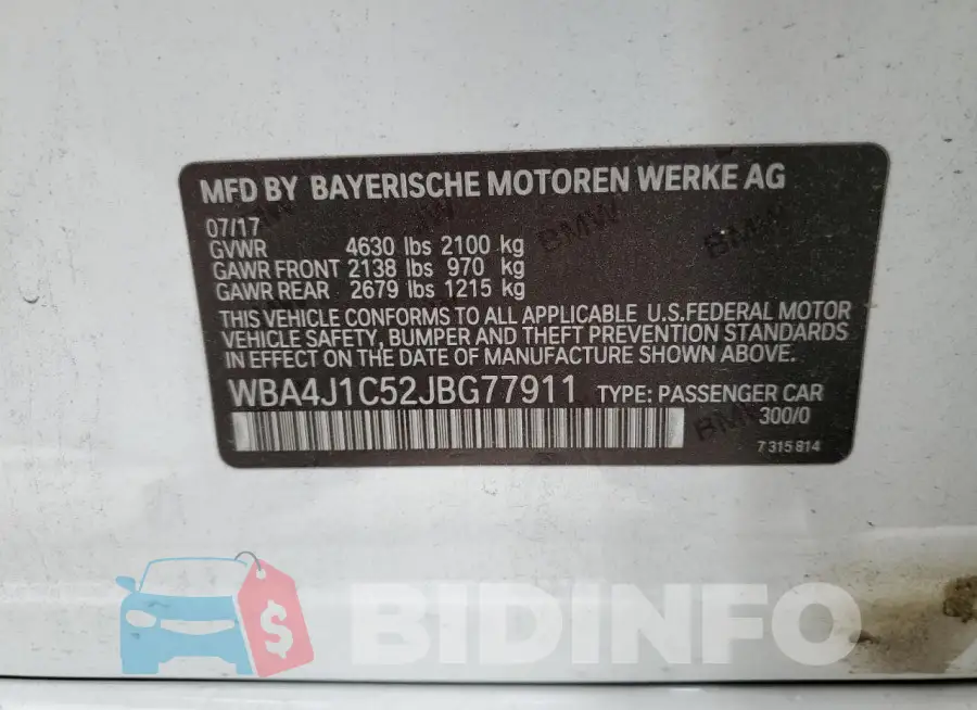 WBA4J1C52JBG77911 Photo# 12