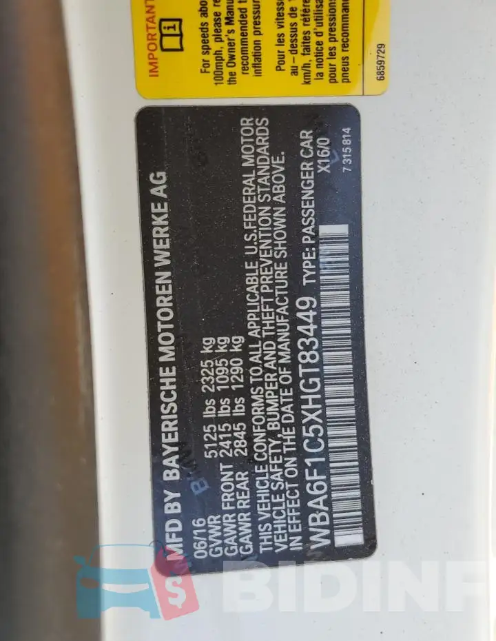 WBA6F1C5XHGT83449 Photo# 12