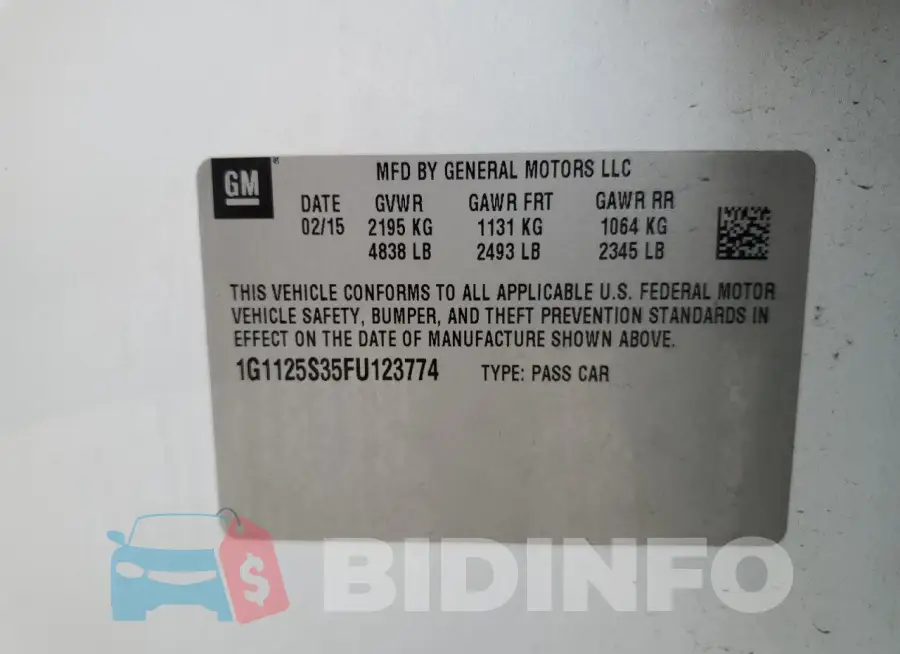 1G1125S35FU123774 Photo# 12