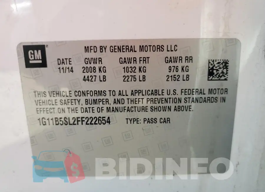 1G11B5SL2FF222654 Photo# 13