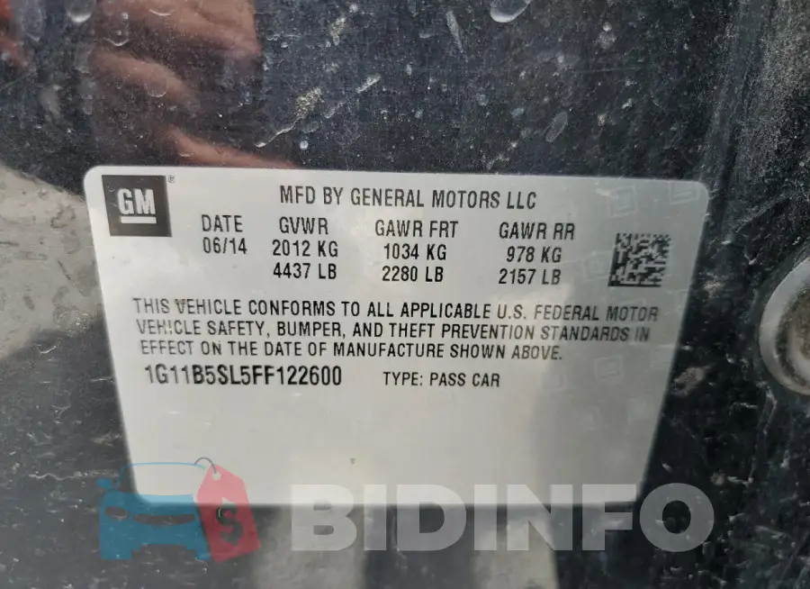 1G11B5SL5FF122600 Photo# 12